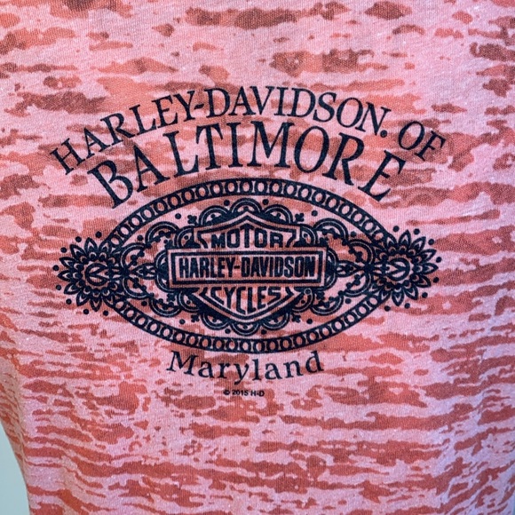 Harley-Davidson Motorcycles Women’s V-Neck Embellished Tee Shirt Size Medium - Picture 8 of 11